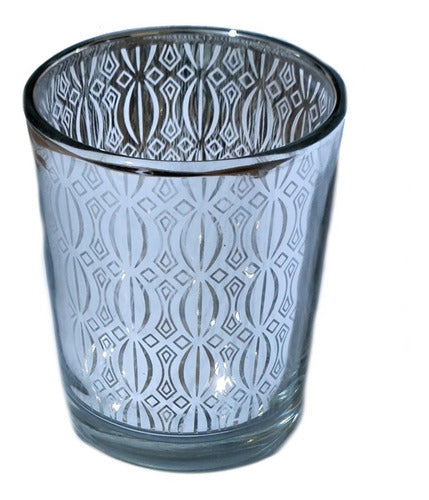 Castiçal Porta Vela De Vidro Decorado