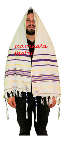 Talit Messiânico Original De Israel Com Pequenos Defeitos