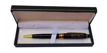 Caneta Judaica Preta C/ Dourado Shema Israel Com Estojo
