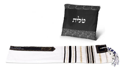 Talit Ortodoxo Gadol Grande Importado De Israel - Azul