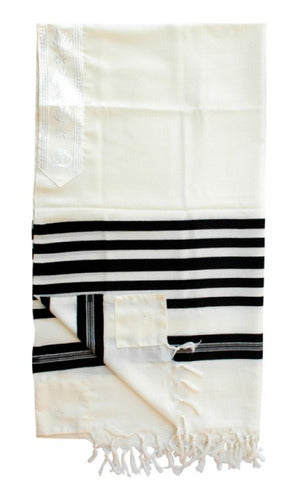 Talit Ortodoxo Gadol Jumbo Preto Com Prata 140x 180cm - De Israel - Talitnia
