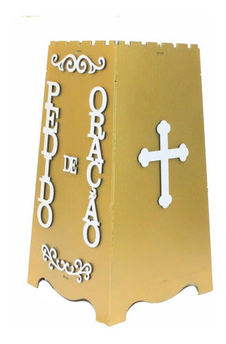 Gazofilácio Pedidos De Oração Igreja Em Mdf  Pintado Cruz