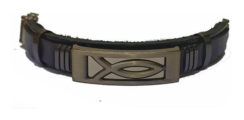 Pulseira Preta Com Simbolo Messiânico - De Israel