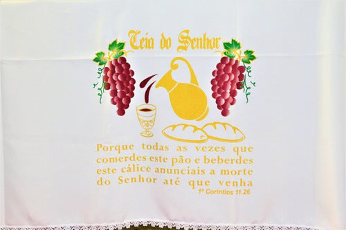 Toalha Forro De Decoração Para Santa Ceia  2 Metros Branca