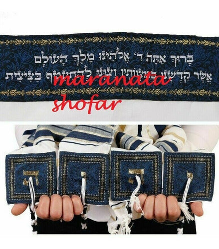 Talit Ortodoxo Gadol Grande Importado De Israel - Azul
