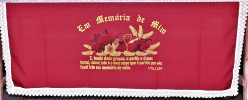 Toalha Forro De Decoração Para Santa Ceia Bordô 2
