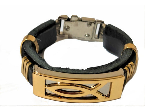 Pulseira Com Símbolo Messiânico Peixe Jesus - De Israel