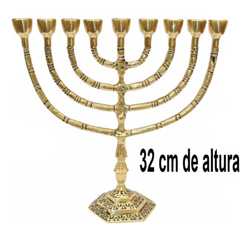 Candelabro 9 Velas - Menorá - Hanukkah Chanukiá De Israel