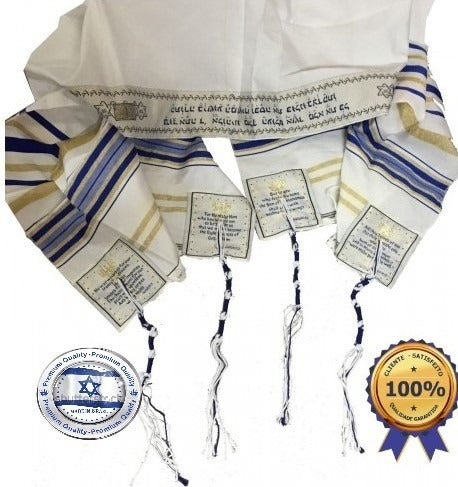 Talit Messiânico Original De Israel Com Pequenos Defeitos