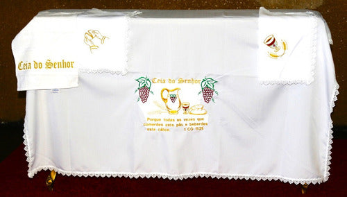 Kit Jogo De Toalhas Para Santa Ceia Bordada