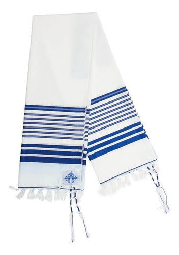 Talit Gadol Jumbo Azul 130 X 180cm- Ortodoxo - De Israel