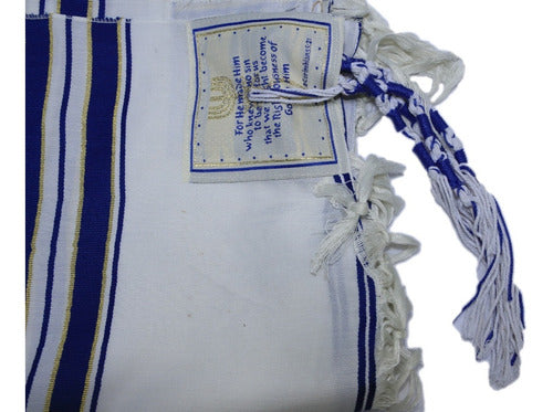 Talit Gadol Azul 110 X 160cm - De Israel