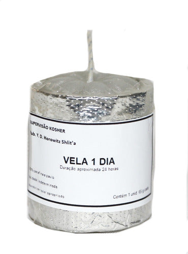 Vela Kosher De 24 Horas Votiva Recipiente Lumínio 1 Dia
