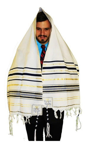 Talit Messiânico Preto 55 X 180 Cm - Original - De Israel