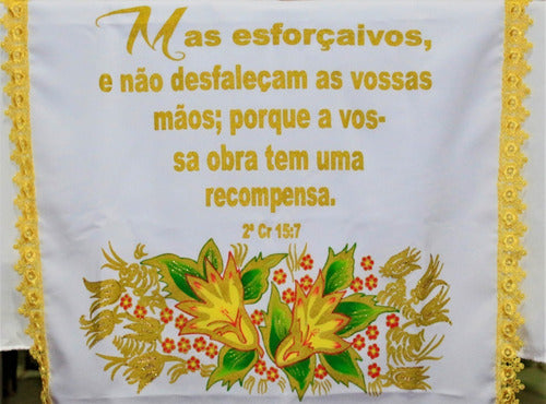 Toalha De Púlpito Decoração Para Santa Ceia Branca