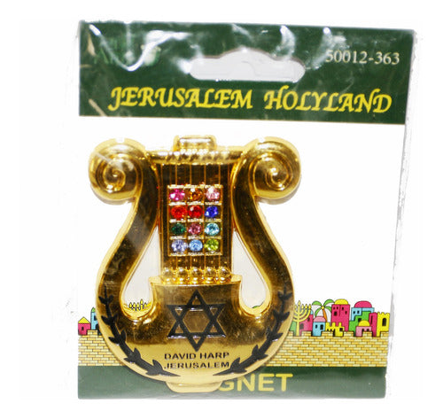 Imã De Geladeira - Importado De Israel - Harpa / Menora