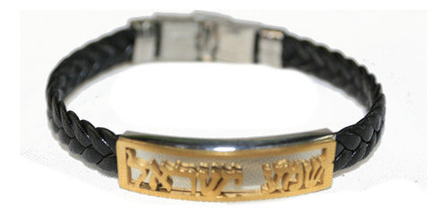 Pulseira Preta Com Escrita Em Hebraico  Shema Israel 4