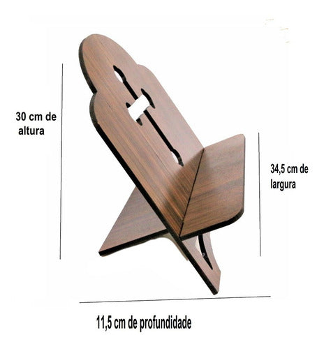 Suporte De Bíblia Madeira Grande Mdf Com Cruz