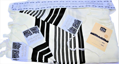 Talit Gadol Jumbo Gigante Preto 130x180cm De Israel