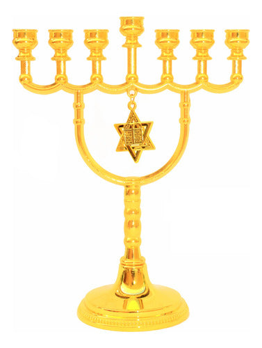 Candelabro Sete Pontas - Menora 17cm - Original De Israel 2
