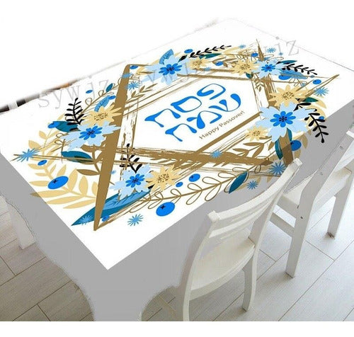 Toalha Forro De Decoração Judaico Mesa De Jantar Branca
