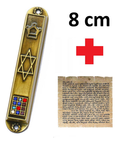 Mezuzá Judaico Luxo 8 Cm + Pergaminho  12 Tribos De Israel