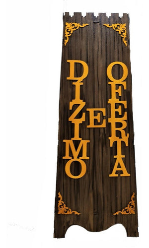 Gazofilácio Dízimos E Ofertas Igreja (grande) Pintado Em Mdf