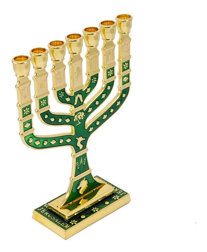 Candelabro Sete Pontas - Menora 12cm - 12 Tribos - De Israel
