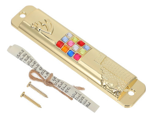 Mezuzá Judaico 10 Cm + Pergaminho - De Israel - 12 Tribos