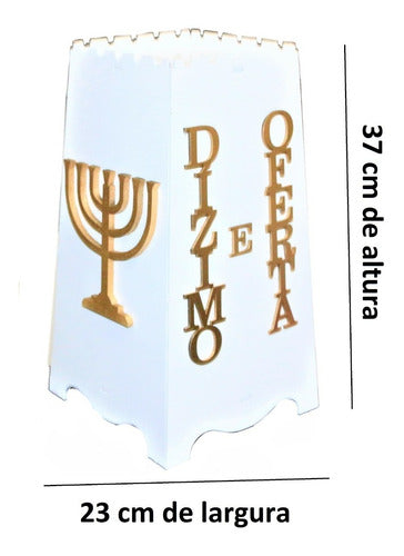 Gazofilácio Dízimos E Ofertas Igreja Em Mdf  Pintado Menorá