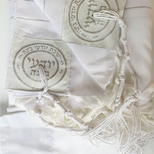 Talit Gadol Jumbo Gigante Branco 130x180cm De Israel