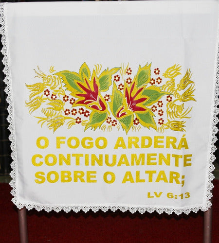 Toalha De Púlpito Decoração Para Santa Ceia Branca 2