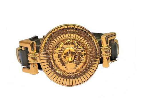 Pulseira Couro Leão De Juda Grande Verniz Gospel Regulável !