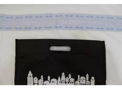 Talit Gadol Jumbo Azul 130x180 Cm - Importado De Israel