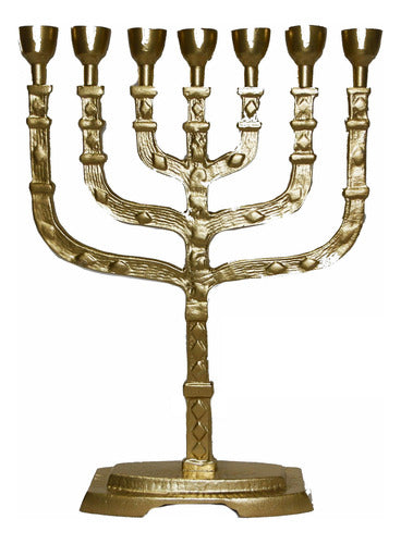 Candelabro Sete Pontas - Menora 35cm - Original De Israel