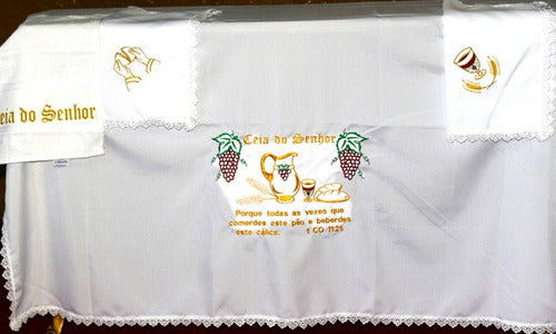 Kit Jogo De Toalhas Para Santa Ceia Bordada