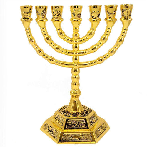 Candelabro Sete Pontas - Menora - 12 Tribos - De Israel