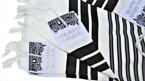 Talit Gadol Jumbo Gigante Preto 130x180cm De Israel