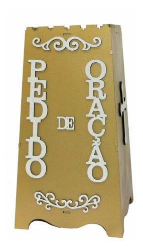 Gazofilácio Pedidos De Oração Igreja Em Mdf  Pintado Cruz