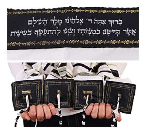 Talit Ortodoxo Gadol Grande Importado De Israel - Azul