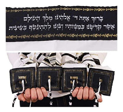 Talit Ortodoxo Gadol Grande Importado De Israel - Azul