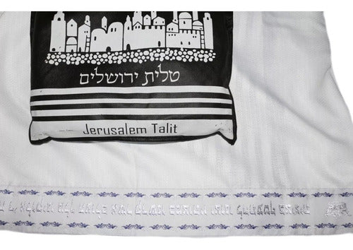 Talit Gadol Jumbo Azul 130 X 180cm- Ortodoxo - De Israel