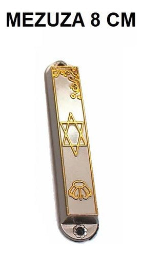 Mezuzá Judaico 8 Cm Estrela De Davi - De Israel + Pergaminho