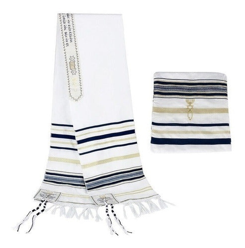 Talit Gadol Azul 110 X 160cm - De Israel