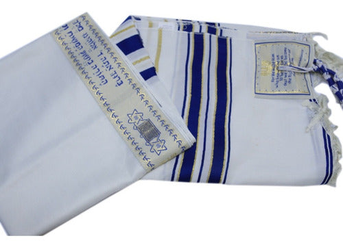 Talit Gadol Azul 110 X 160cm - De Israel