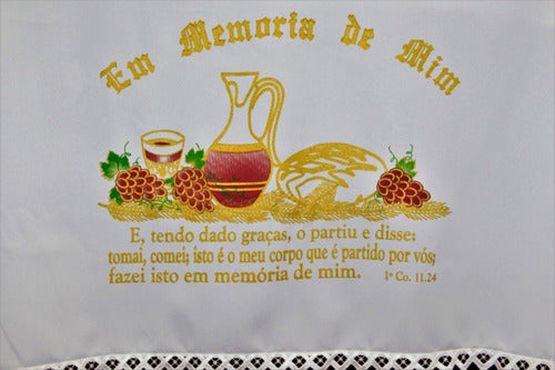 Toalha Forro De Decoração Para Santa Ceia  Branca 3