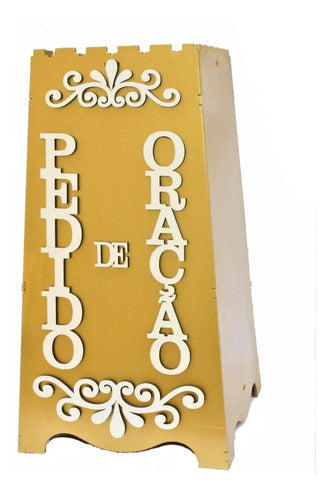 Gazofilácio Pedidos De Oração Igreja Em Mdf  Pintado Cruz