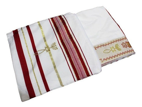 Lançamento Talit Totalmente Vermelho 55 X180 Cm - De Israel