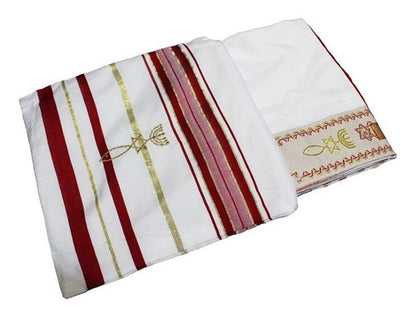 Lançamento Talit Totalmente Vermelho 55 X180 Cm - De Israel