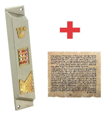 Mezuzá Judaico 10 Cm + Pergaminho - De Israel - 12 Tribos